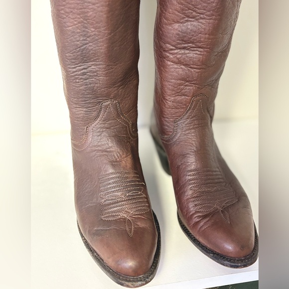 Vintage PANHANDLE SLIM Knee High Boots Soft Chocolate Brown Leather Sz6B Womens - Picture 5 of 11